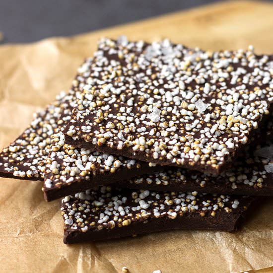 Popped Amaranth Chocolate Bark