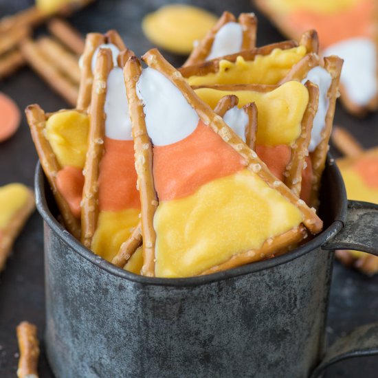 Candy Corn Pretzels