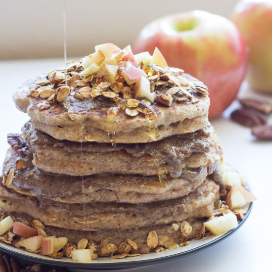 Apple Cinnamon Oat Pancakes