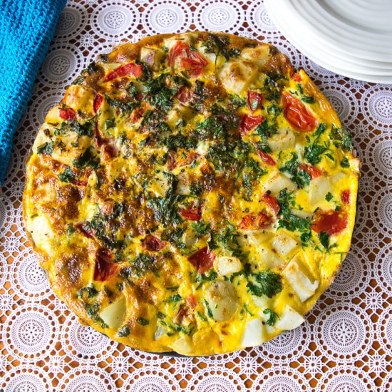 Potato and Cherry Tomato Tortilla