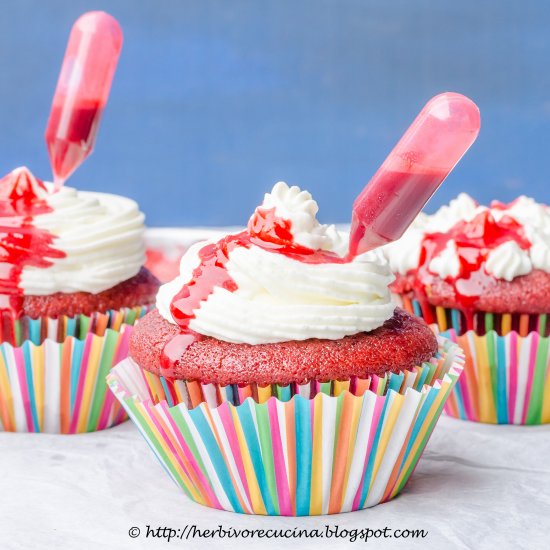 Spooky Red Velvet Cupcakes