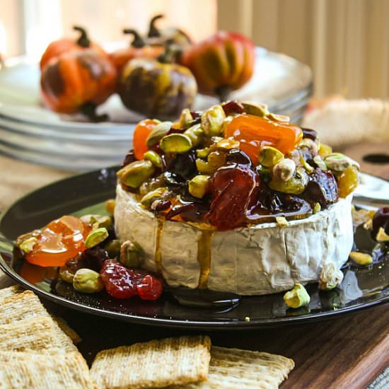 Dried Fruit and Pistachio Baked Brie