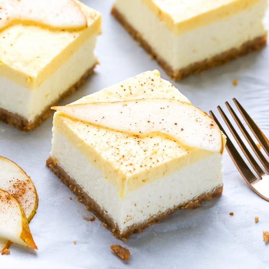 Pear Mousse Cheesecake Bars