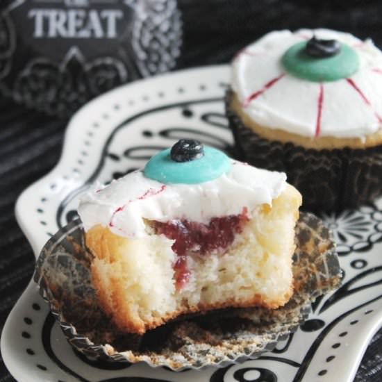 White Chocolate-Raspberry Eyeballs