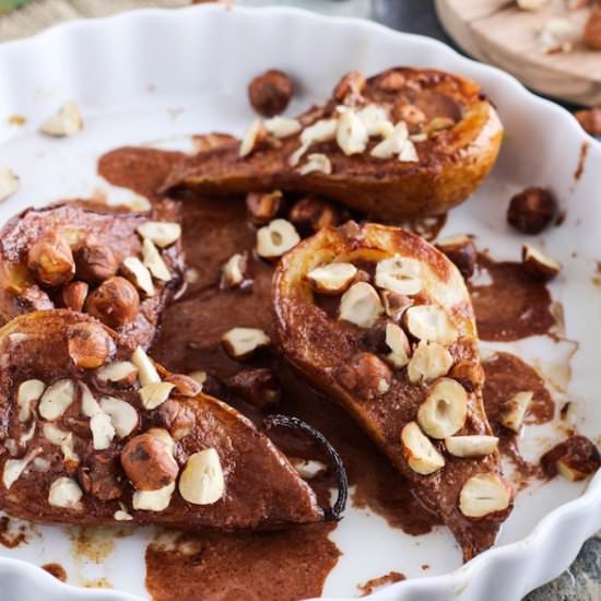 Roasted Chocolate Hazelnut Pears