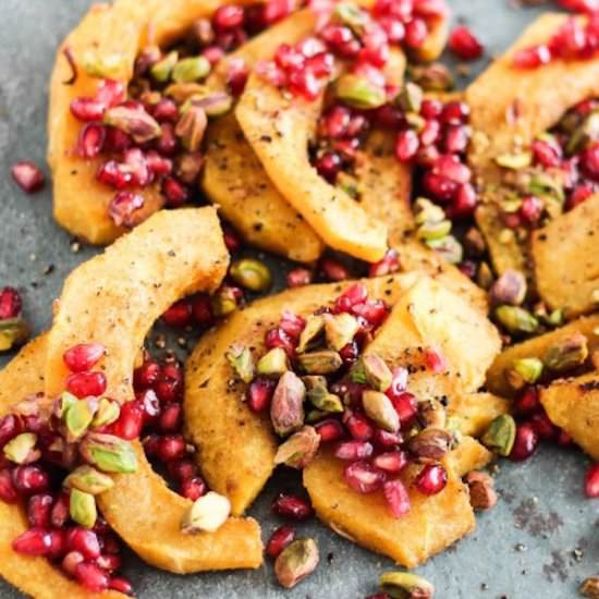 Roasted Pomegranate Acorn Squash