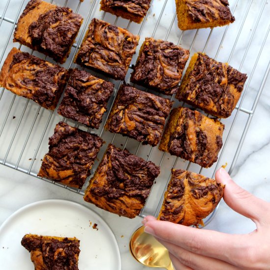 Pumpkin Chocolate Swirl Squares