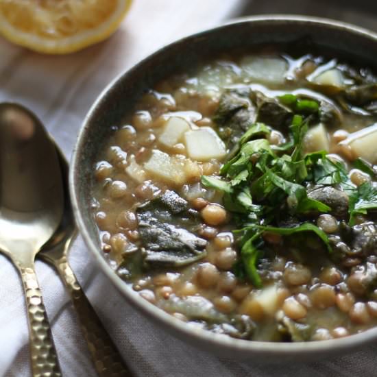 One-Pot Lentil and Swiss Chard Soup