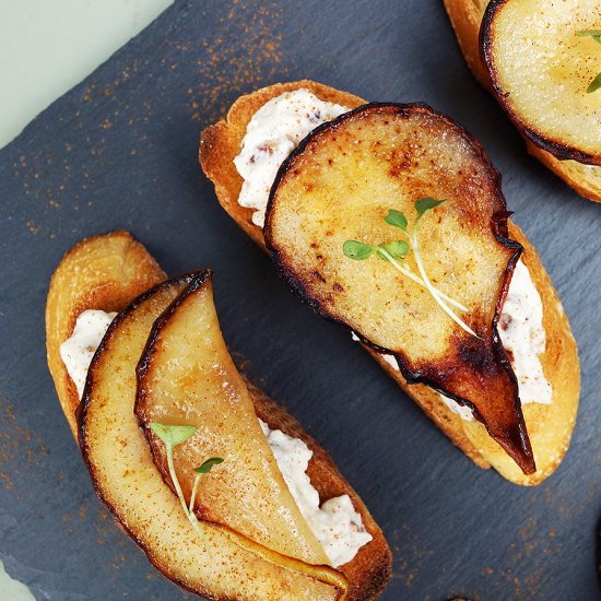 Pear Ricotta Bruschetta