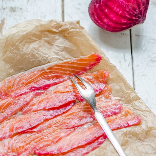 Graved Salmon with Beetroot & Gin