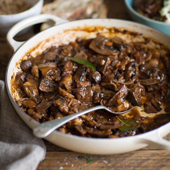 mushroom bourguignon