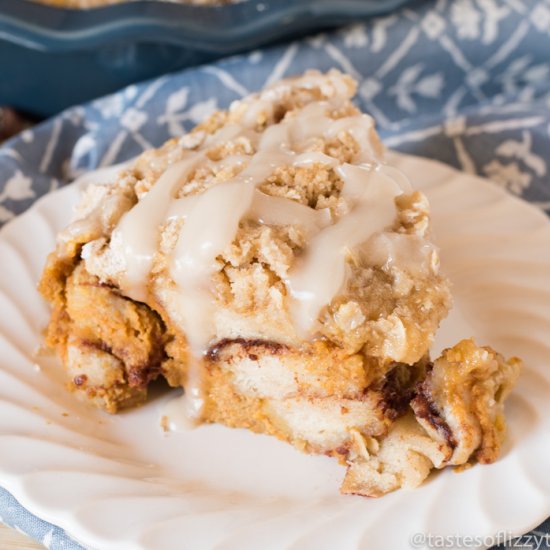 Pumpkin Cinnamon Roll Bake