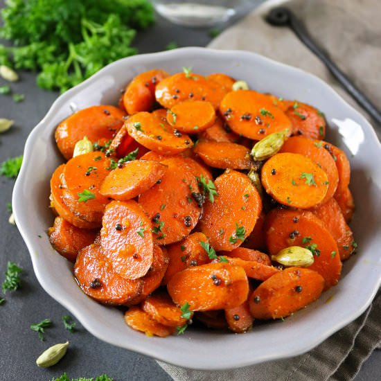 Ginger Cardamom Spiced Carrots