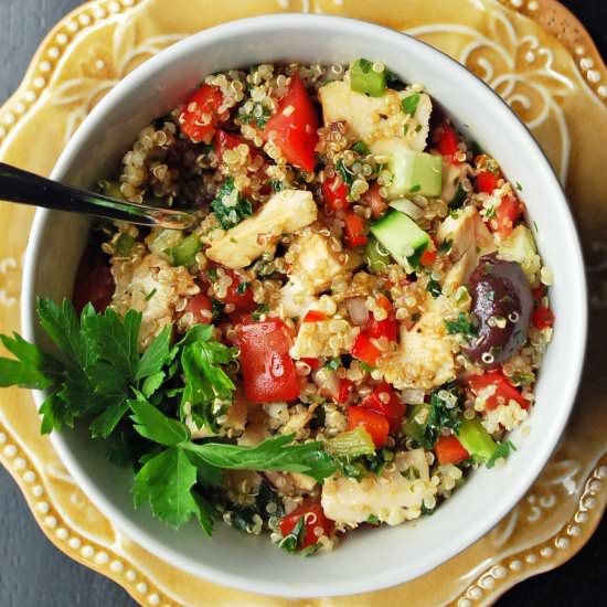 Mediterranean Chicken Spinach Salad