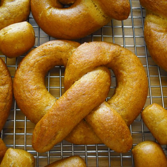 Pumpkin and Stout Soft Pretzels