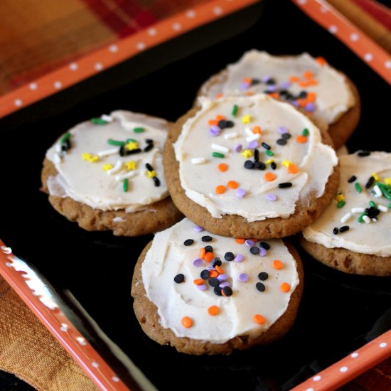 Frosted Pumpkin Spice Sugar Cookies