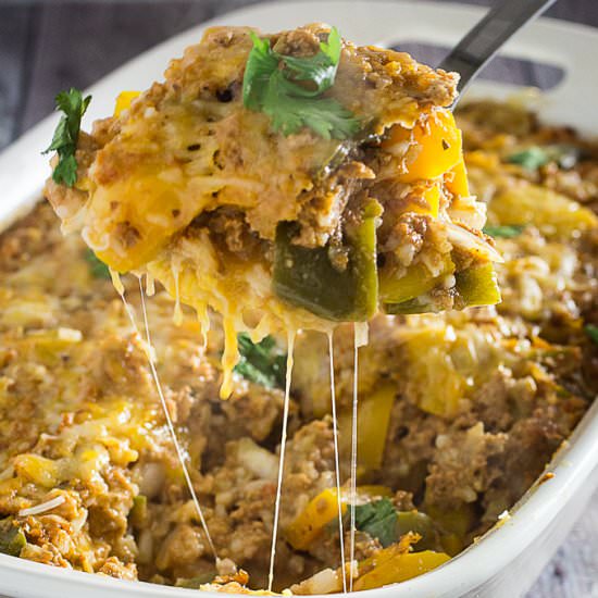 Cheesy Stuffed Pepper Casserole