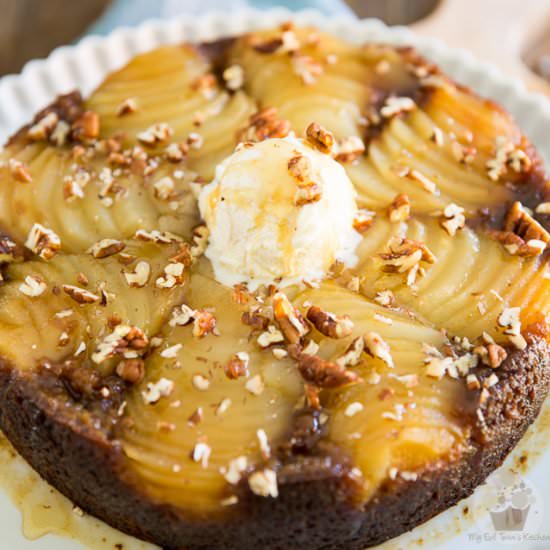 Upside Down Spiced Pear Cake