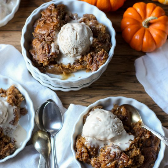 Pumpkin Pecan Cobbler Cake