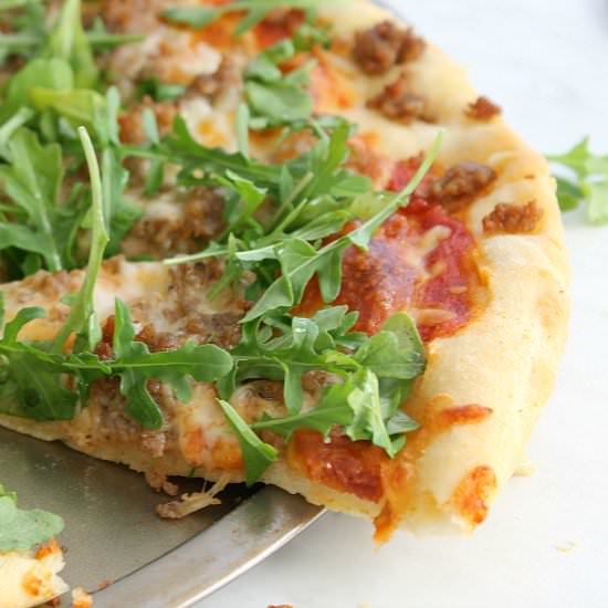 Sausage Arugula Pizza