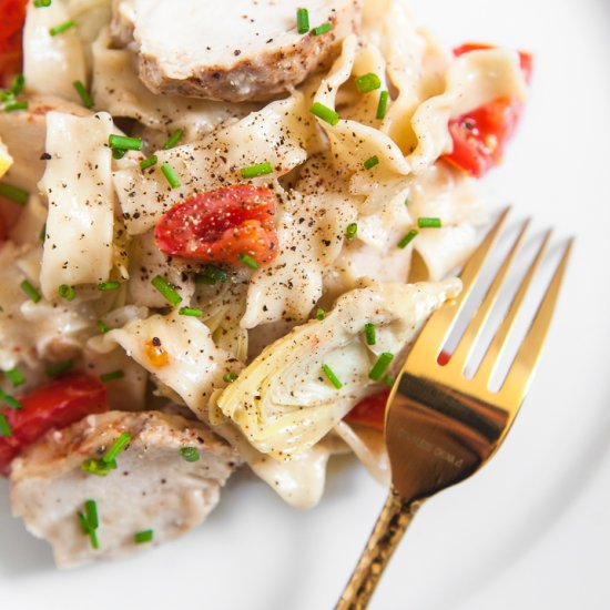 One Pot Artichoke Cream Pasta