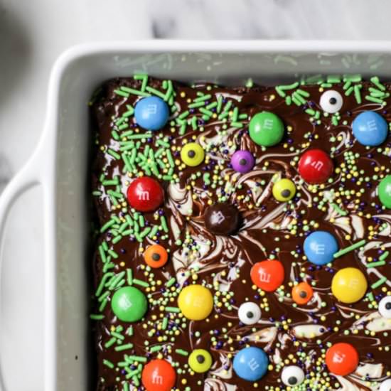 chocolate bark halloween brownies