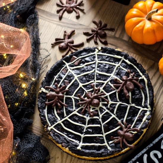 Spider Web Cheesecake Brownies