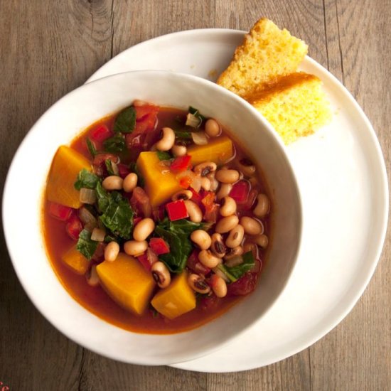 Black Eyed Pea and Pumpkin Stew