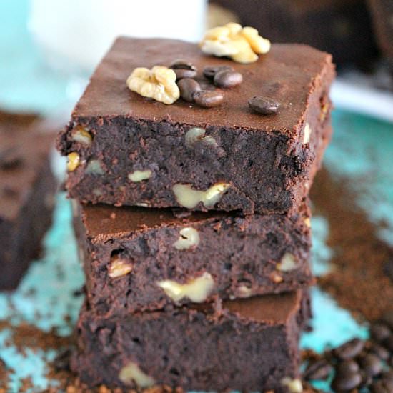 Fudgy Walnut Coffee Brownies