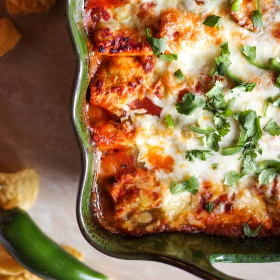 Green & Red Chicken Enchiladas