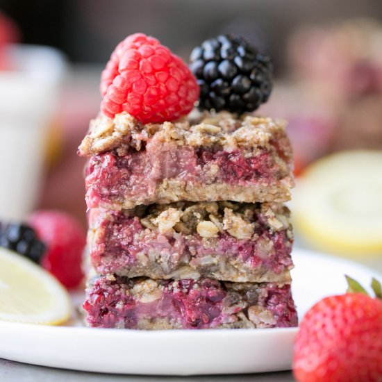 Lemon Berry Oatmeal Snack Bars