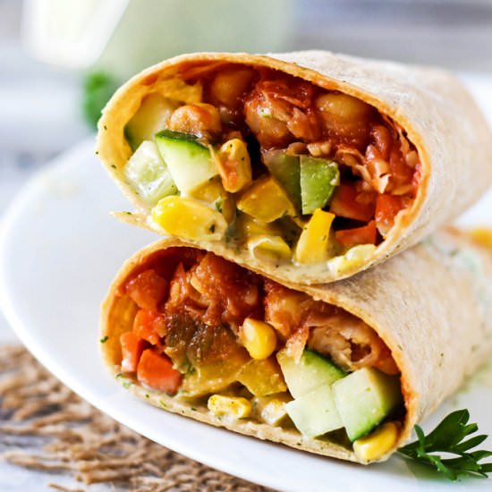 Vegan BBQ Chickpea Wrap