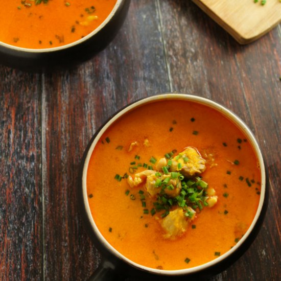 Curried Pumpkin Soup with Chicken