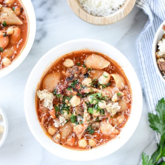 chickpea pasta soup