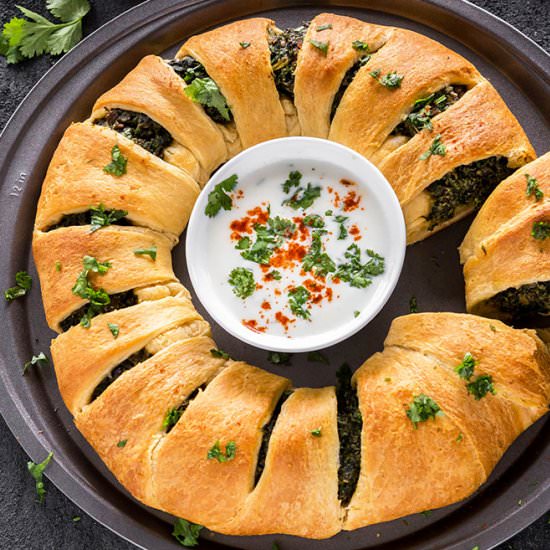 Mushroom Spinach Crescent Ring