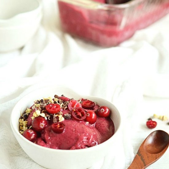 2-Ingredient Cranberry Nice Cream