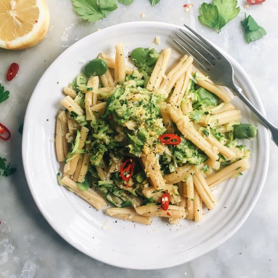 Zucchini, Chilli and Garlic Pasta