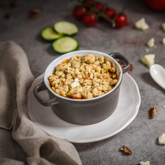 Tomatoes zucchinis crumble