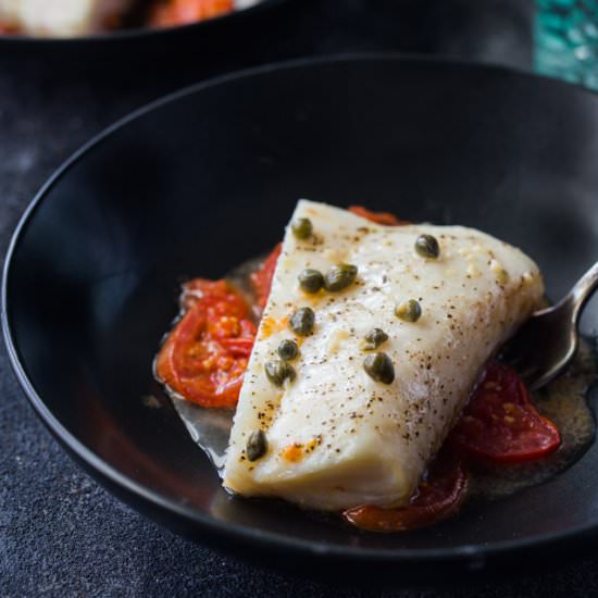 Halibut with Roasted Tomatoes