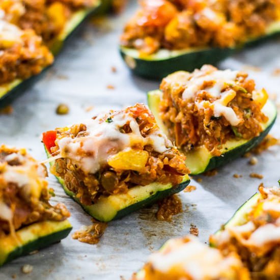 Vegetarian Tex Mex Zucchini Boats