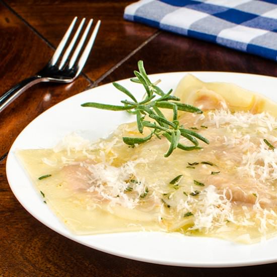 Pumpkin Ravioli with Butter Sauce