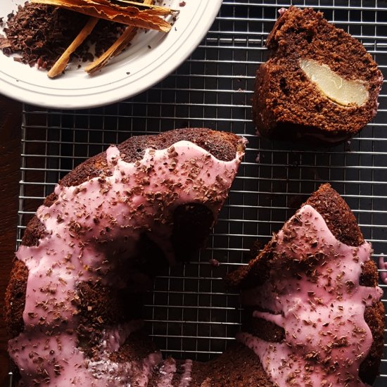 Granny’s Red Wine Cake with Pears