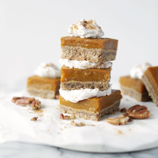 Pumpkin Bars with Pecan Oat Crust