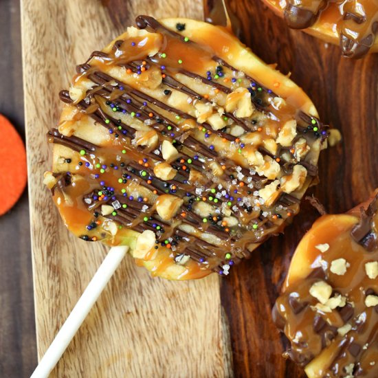 Sliced Caramel Apple Pops