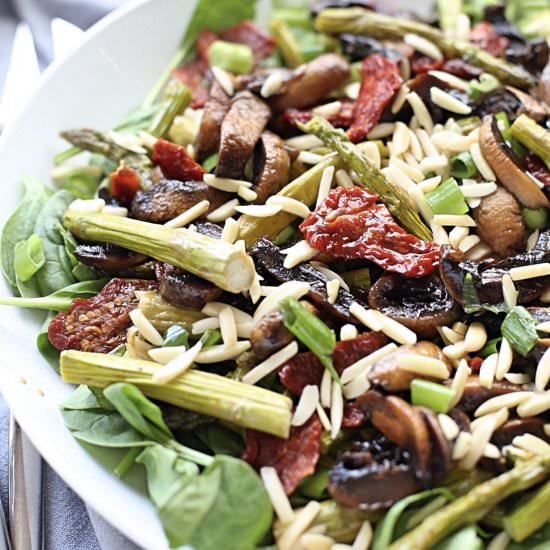 Roasted Asparagus Mushroom Salad