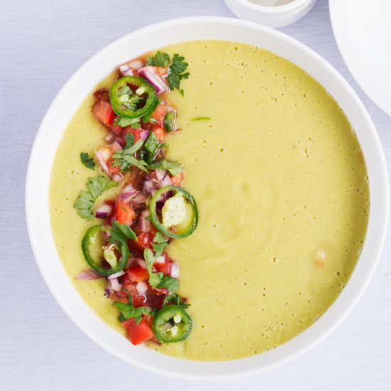 Avocado Soup with Spicy Salsa