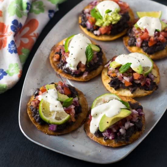 Mini Black Beans Tostada