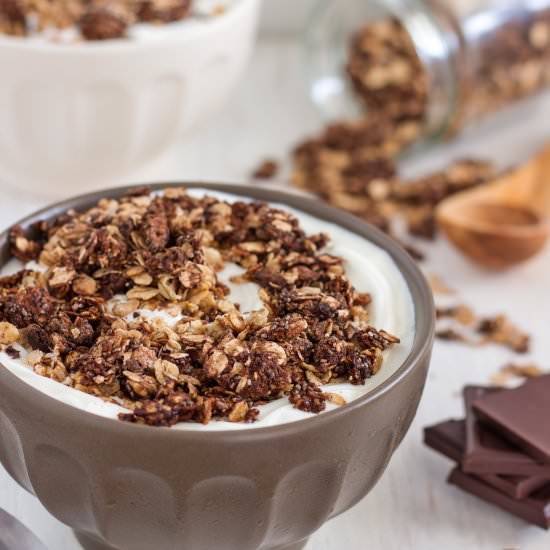 Healthy Dark Chocolate Granola