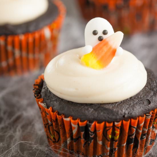 Double Chocolate Pumpkin Cupcakes