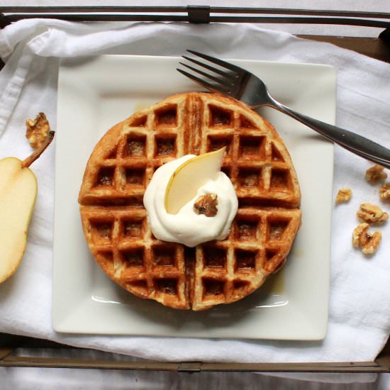 Sourdough Walnut-Pear Waffles